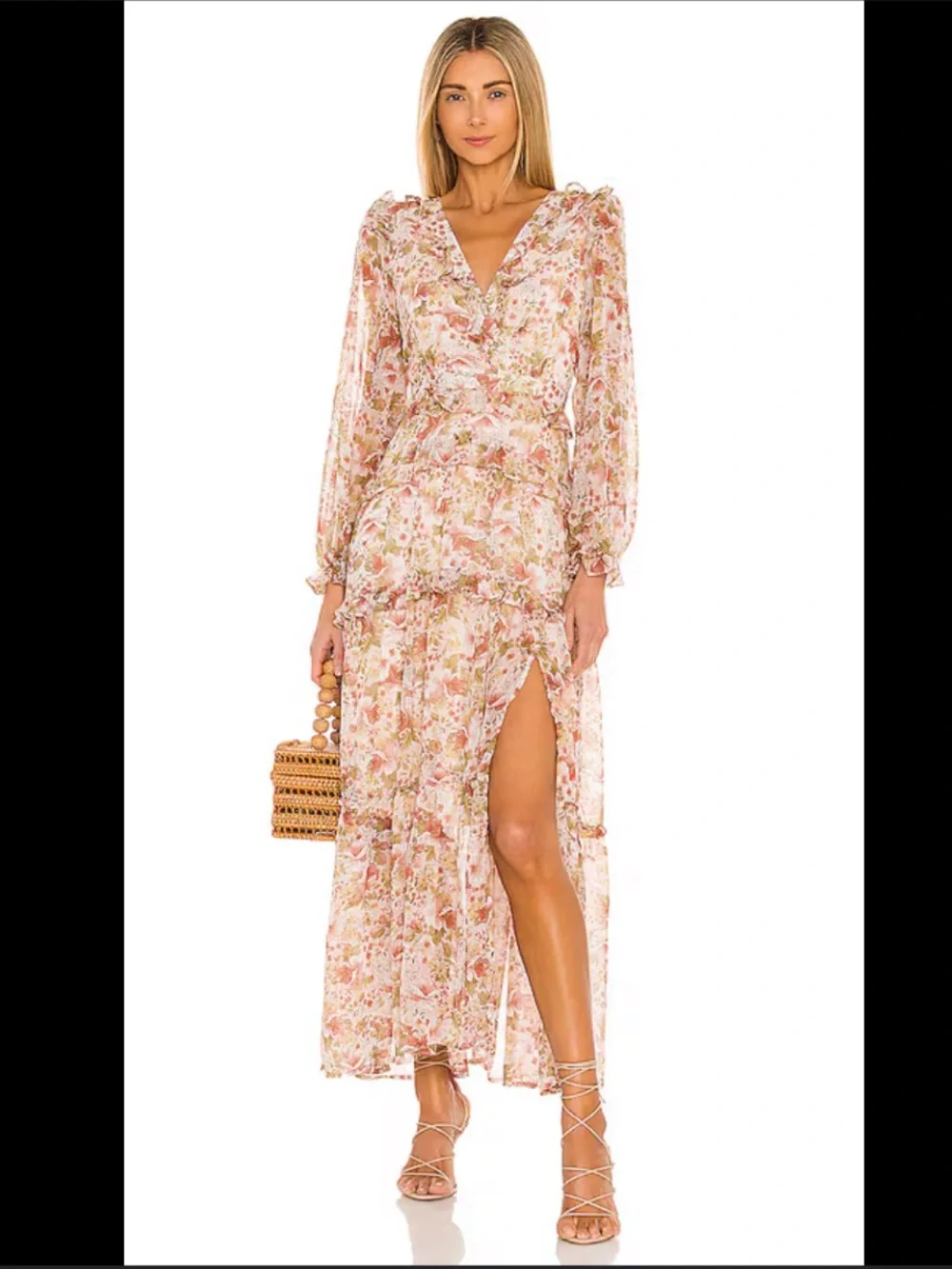 Fleur Dress in Peach Dusty Rose Floral Astr The Label - Picture 10 of 10